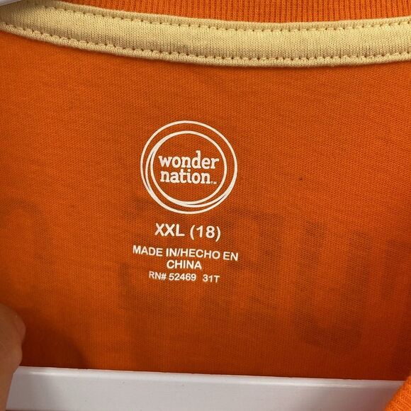 Wonder Nation T-shirt Nature Club Mountains Orange Cropped Oversized XXL 18 - Picture 3 of 7